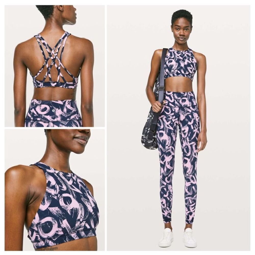 Lululemon Free to Be Serene Graffiti Print pullover bra size 2